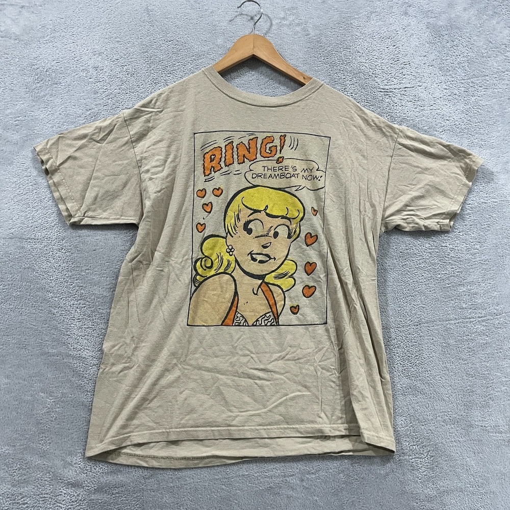 Betty Archie Comic T Shirt Men Large Beige Theres My Dream Boat Now Graphic Logo